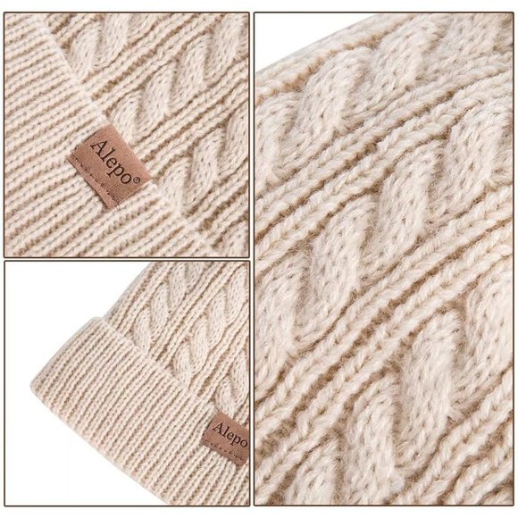 Kids Winter Beanie Children's Warm Fleece Lined Knit Thick Ski Cap with Pom - Picture 8 of 9